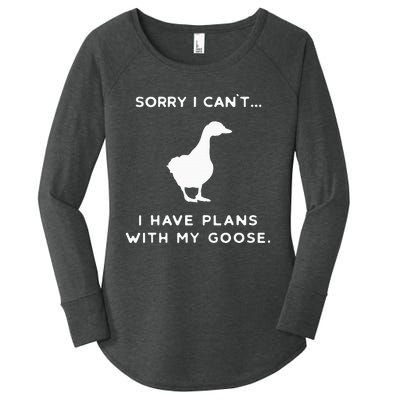 Funny Goose Outfit Geese Poultry Farm Xmas Party Christmas Women's Perfect Tri Tunic Long Sleeve Shirt