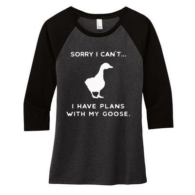 Funny Goose Outfit Geese Poultry Farm Xmas Party Christmas Women's Tri-Blend 3/4-Sleeve Raglan Shirt