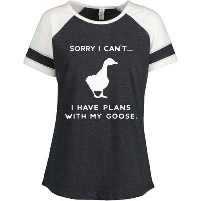 Funny Goose Outfit Geese Poultry Farm Xmas Party Christmas Enza Ladies Jersey Colorblock Tee