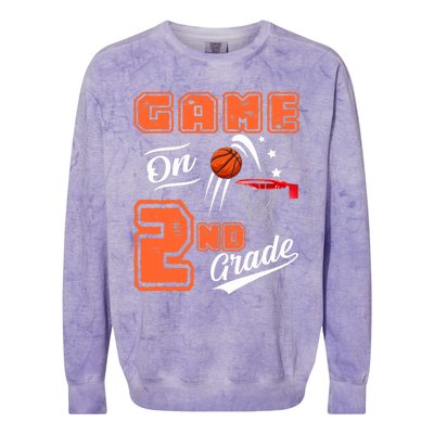 Funny Games On Second Grade Basketball First Day Of School Colorblast Crewneck Sweatshirt