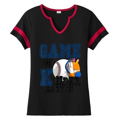 Funny Games On Kindergarten Baseball Fan First Day Of School Funny Gift Ladies Halftime Notch Neck Tee