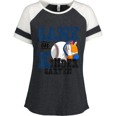 Funny Games On Kindergarten Baseball Fan First Day Of School Funny Gift Enza Ladies Jersey Colorblock Tee