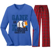 Funny Games On Kindergarten Baseball Fan First Day Of School Funny Gift Women's Long Sleeve Flannel Pajama Set 