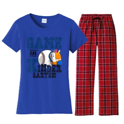 Funny Games On Kindergarten Baseball Fan First Day Of School Funny Gift Women's Flannel Pajama Set