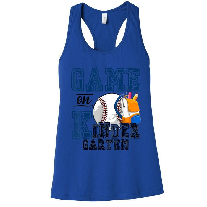 Funny Games On Kindergarten Baseball Fan First Day Of School Funny Gift Women's Racerback Tank