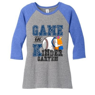 Funny Games On Kindergarten Baseball Fan First Day Of School Funny Gift Women's Tri-Blend 3/4-Sleeve Raglan Shirt