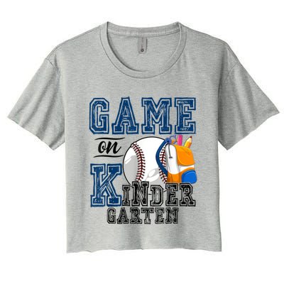 Funny Games On Kindergarten Baseball Fan First Day Of School Funny Gift Women's Crop Top Tee