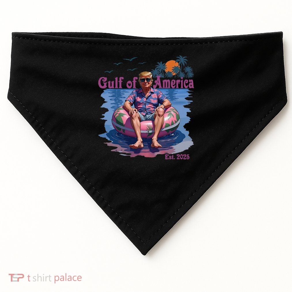 Funny Gulf Of Us America Est 2025  USA-Made Doggie Bandana