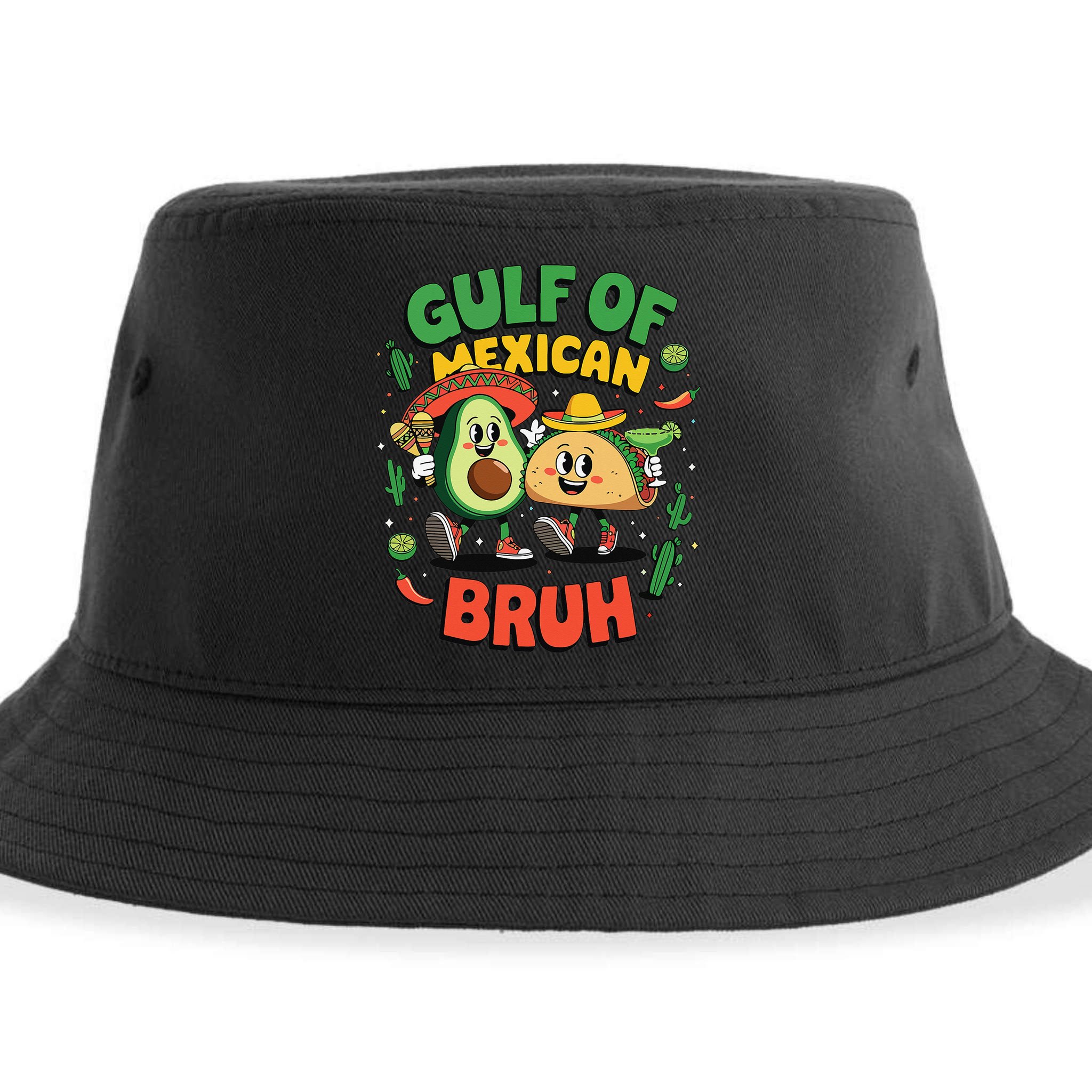 Funny Gulf Of Mexican Bruh Avocado Cinco De Mayo Sustainable Bucket Hat