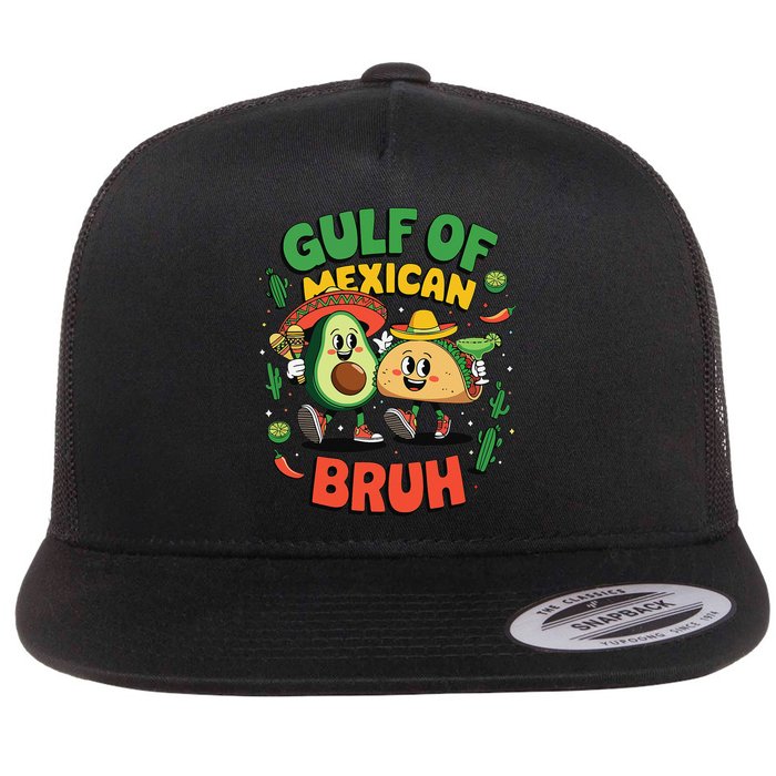 Funny Gulf Of Mexican Bruh Avocado Cinco De Mayo Flat Bill Trucker Hat