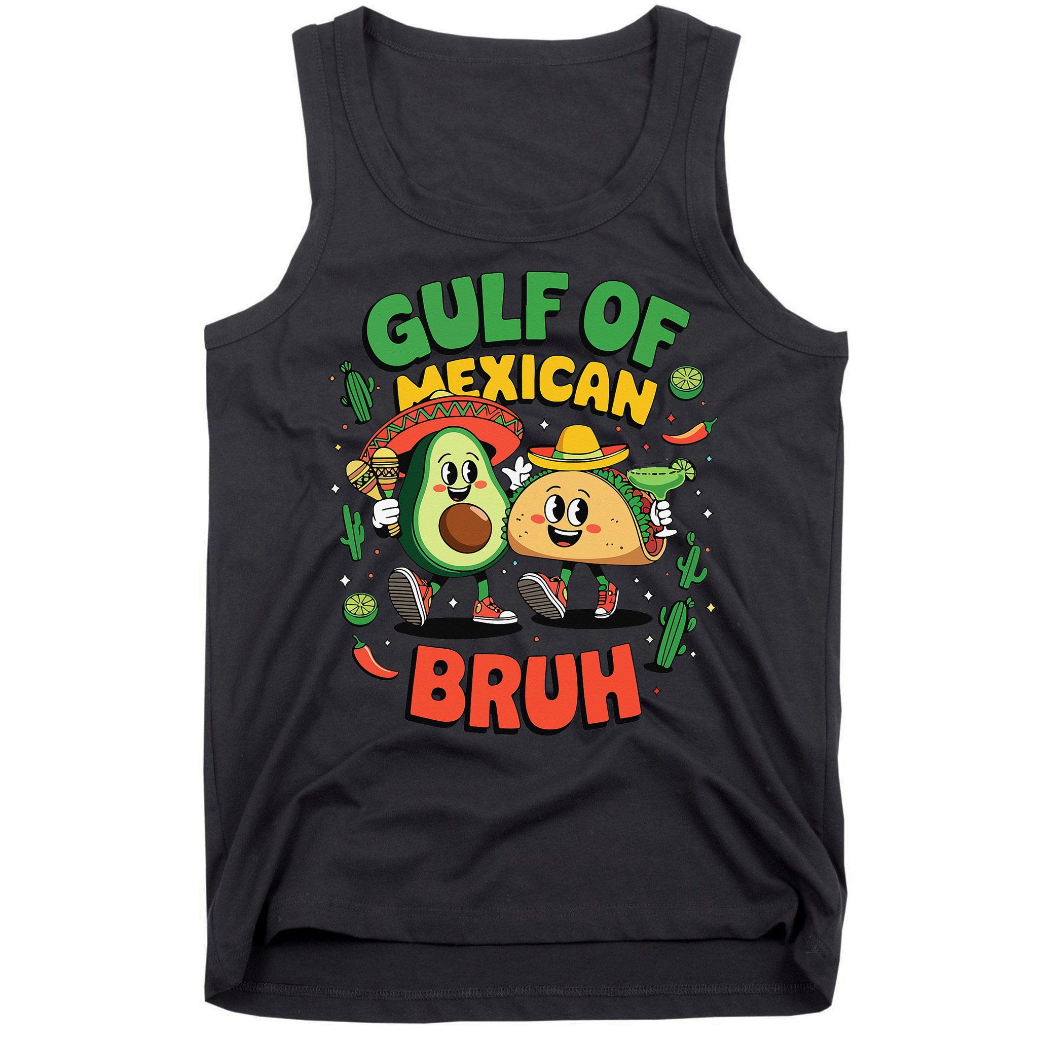 Funny Gulf Of Mexican Bruh Avocado Cinco De Mayo Tank Top