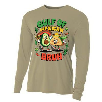 Funny Gulf Of Mexican Bruh Avocado Cinco De Mayo Cooling Performance Long Sleeve Crew