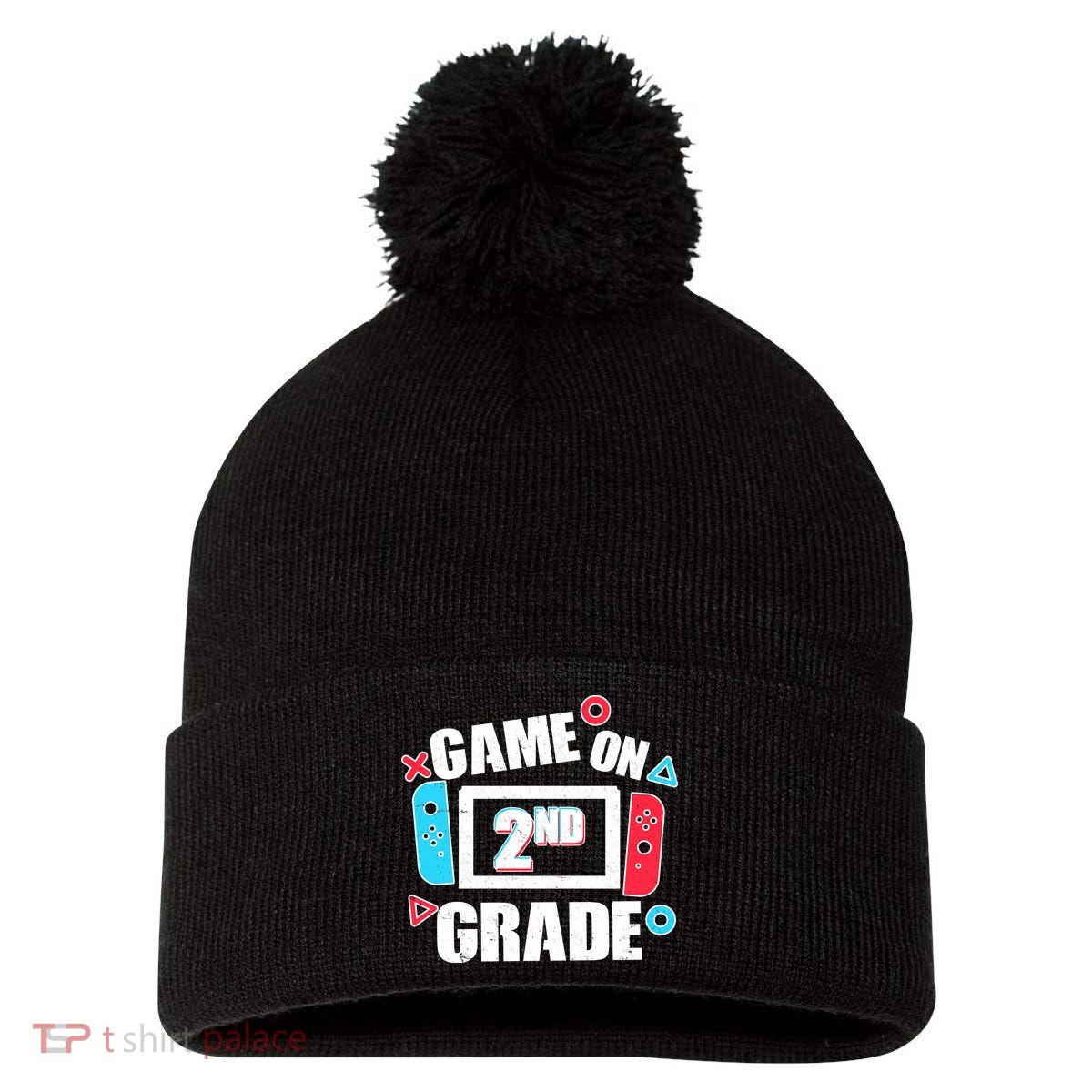 Funny Game On 2nd Second Grade Pom Pom 12in Knit Beanie