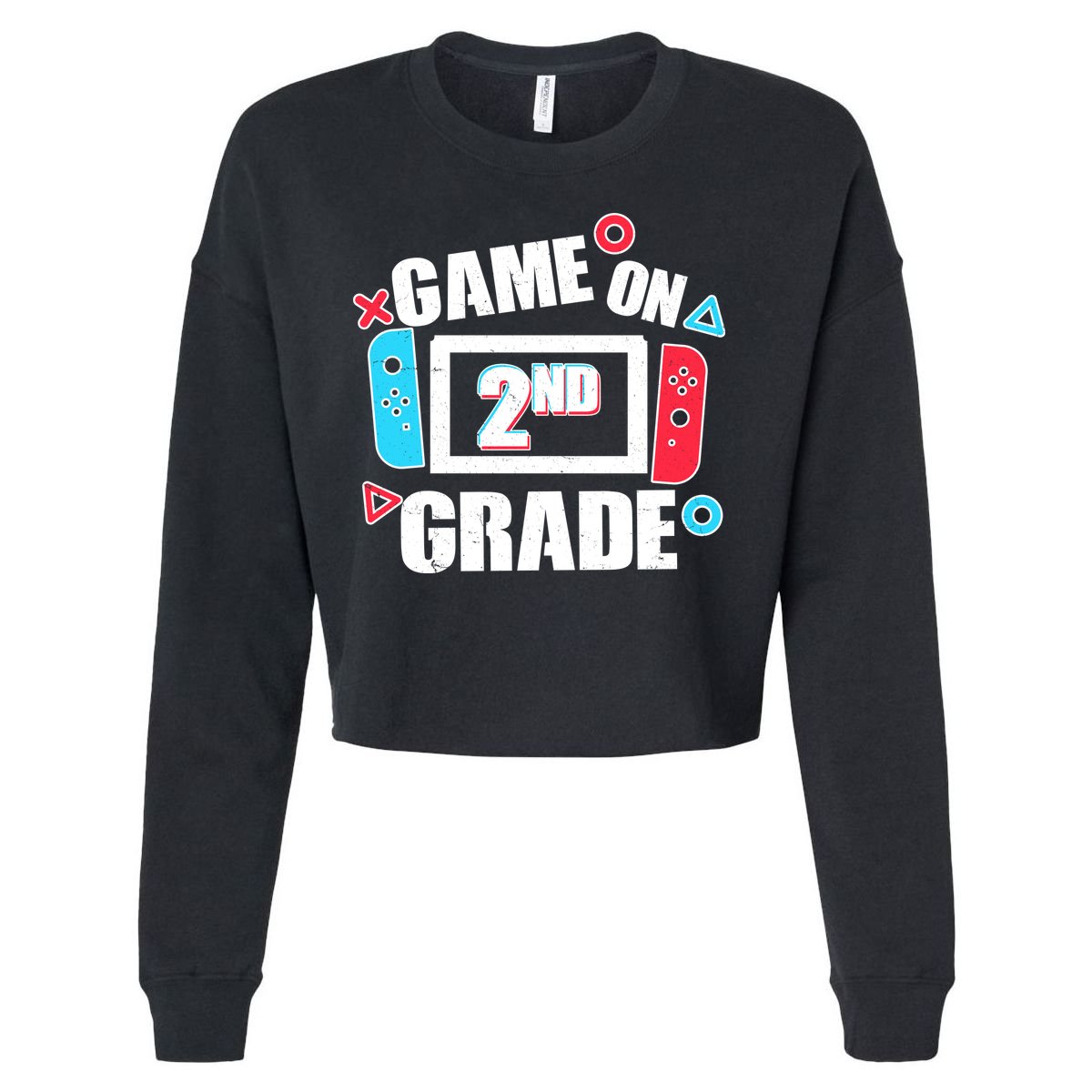Funny Game On 2nd Second Grade Cropped Pullover Crew
