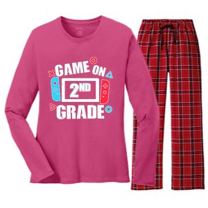 Funny Game On 2nd Second Grade Women's Long Sleeve Flannel Pajama Set 