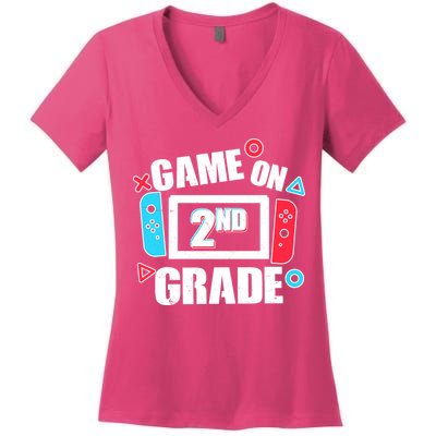 Funny Game On 2nd Second Grade Women's V-Neck T-Shirt