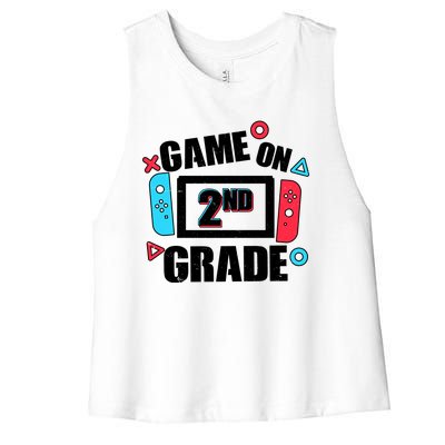 Funny Game On 2nd Second Grade Women's Racerback Cropped Tank