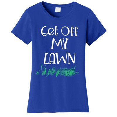 Funny Get Off My Lawn Landscaping Gardening Old People Gift Women's T-Shirt