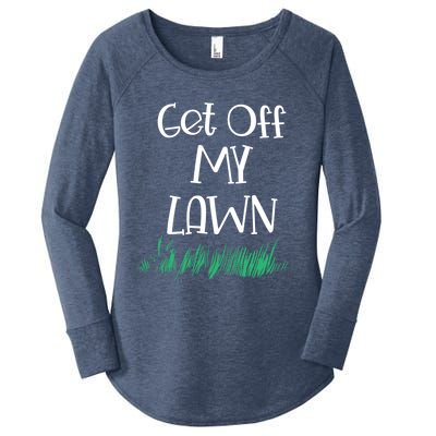 Funny Get Off My Lawn Landscaping Gardening Old People Gift Women's Perfect Tri Tunic Long Sleeve Shirt