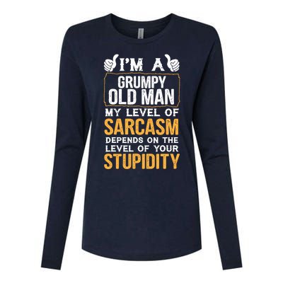 Funny Grumpy Old Man Sarcasm Tees Dad Grandpa Gift Womens Cotton Relaxed Long Sleeve T-Shirt