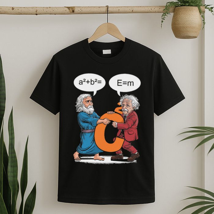 Funny Geek Outfit Nerd Costume Pythagoras Vs Einstein T-Shirt
