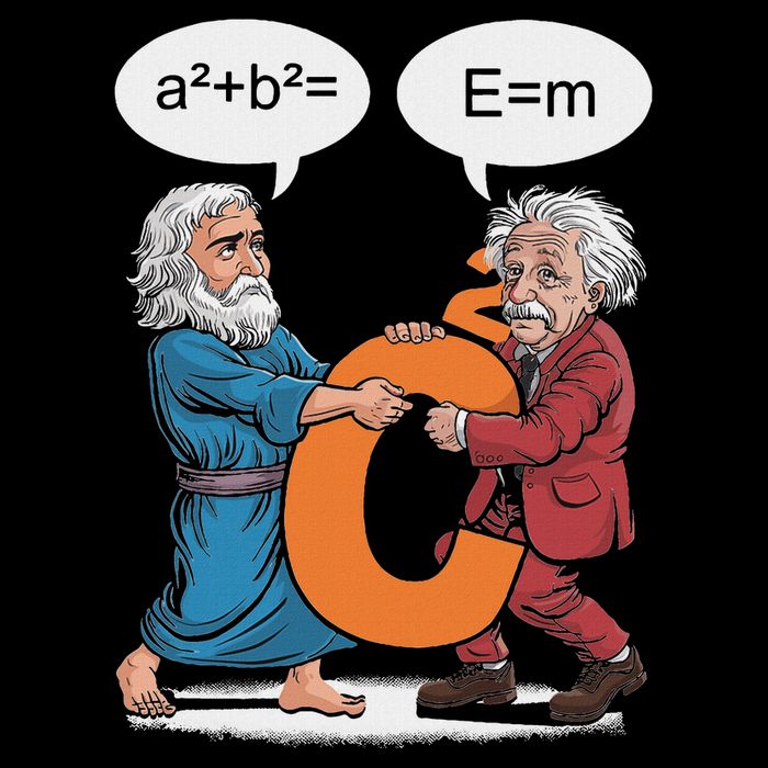 Funny Geek Outfit Nerd Costume Pythagoras Vs Einstein T-Shirt