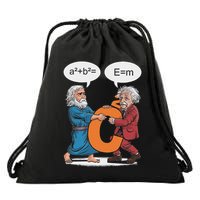 Funny Geek Outfit Nerd Costume Pythagoras Vs Einstein Drawstring Bag