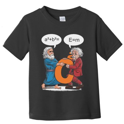 Funny Geek Outfit Nerd Costume Pythagoras Vs Einstein Toddler T-Shirt