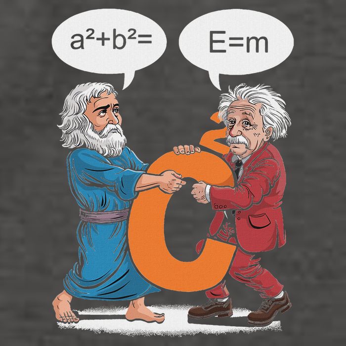 Funny Geek Outfit Nerd Costume Pythagoras Vs Einstein Vector Backpack