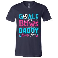 funny Goals Or Bows Daddy Loves You Soccer V-Neck T-Shirt