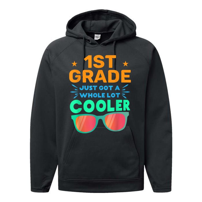 First grader outfit back to school gift for 1st grade Performance Fleece Hoodie