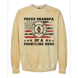 Firefighter Grandpa Of A Hero Firefighter Grandfather Cool Gift Colorblast Crewneck Sweatshirt