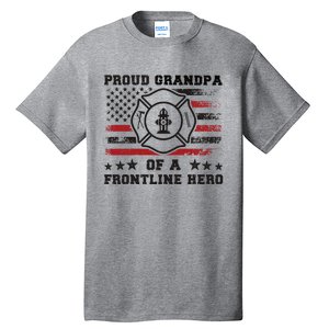 Firefighter Grandpa Of A Hero Firefighter Grandfather Cool Gift Tall T-Shirt