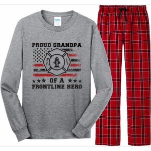 Firefighter Grandpa Of A Hero Firefighter Grandfather Cool Gift Long Sleeve Pajama Set