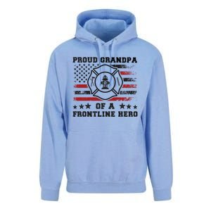 Firefighter Grandpa Of A Hero Firefighter Grandfather Cool Gift Unisex Surf Hoodie