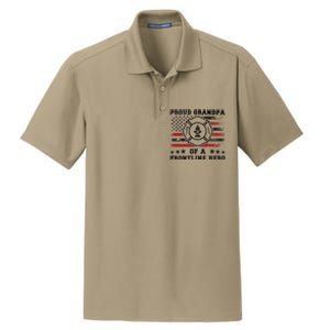 Firefighter Grandpa Of A Hero Firefighter Grandfather Cool Gift Dry Zone Grid Polo