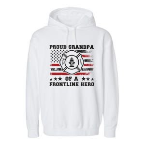 Firefighter Grandpa Of A Hero Firefighter Grandfather Cool Gift Garment-Dyed Fleece Hoodie