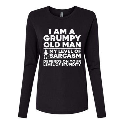 Funny Grumpy Old Man Art For Dad Grandpa Old People Womens Cotton Relaxed Long Sleeve T-Shirt