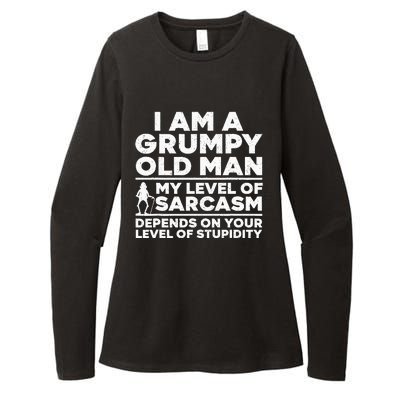 Funny Grumpy Old Man Art For Dad Grandpa Old People Womens CVC Long Sleeve Shirt