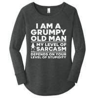 Funny Grumpy Old Man Art For Dad Grandpa Old People Women's Perfect Tri Tunic Long Sleeve Shirt