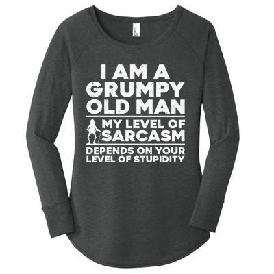 Funny Grumpy Old Man Art For Dad Grandpa Old People Women's Perfect Tri Tunic Long Sleeve Shirt