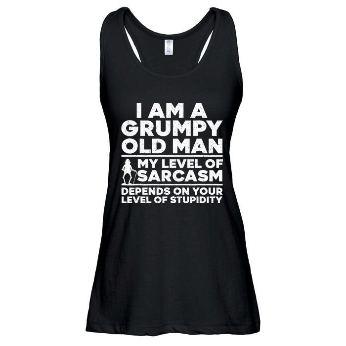 Funny Grumpy Old Man Art For Dad Grandpa Old People Ladies Essential Flowy Tank