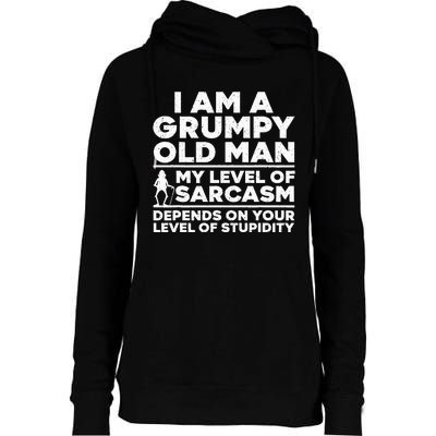 Funny Grumpy Old Man Art For Dad Grandpa Old People Womens Funnel Neck Pullover Hood