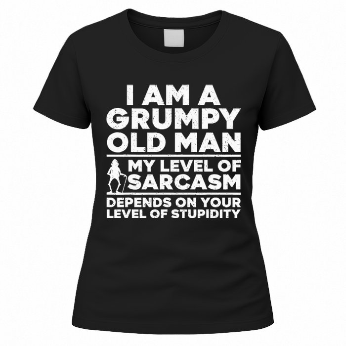 Funny Grumpy Old Man Art For Dad Grandpa Old People Women's T-Shirt