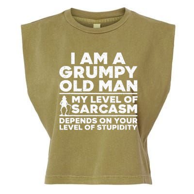 Funny Grumpy Old Man Art For Dad Grandpa Old People Garment-Dyed Women's Muscle Tee