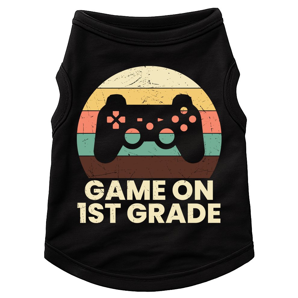 Funny Game On 1st Grade Vintage Back To School Doggie Tank
