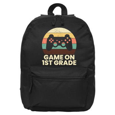 Funny Game On 1st Grade Vintage Back To School 16 in Basic Backpack