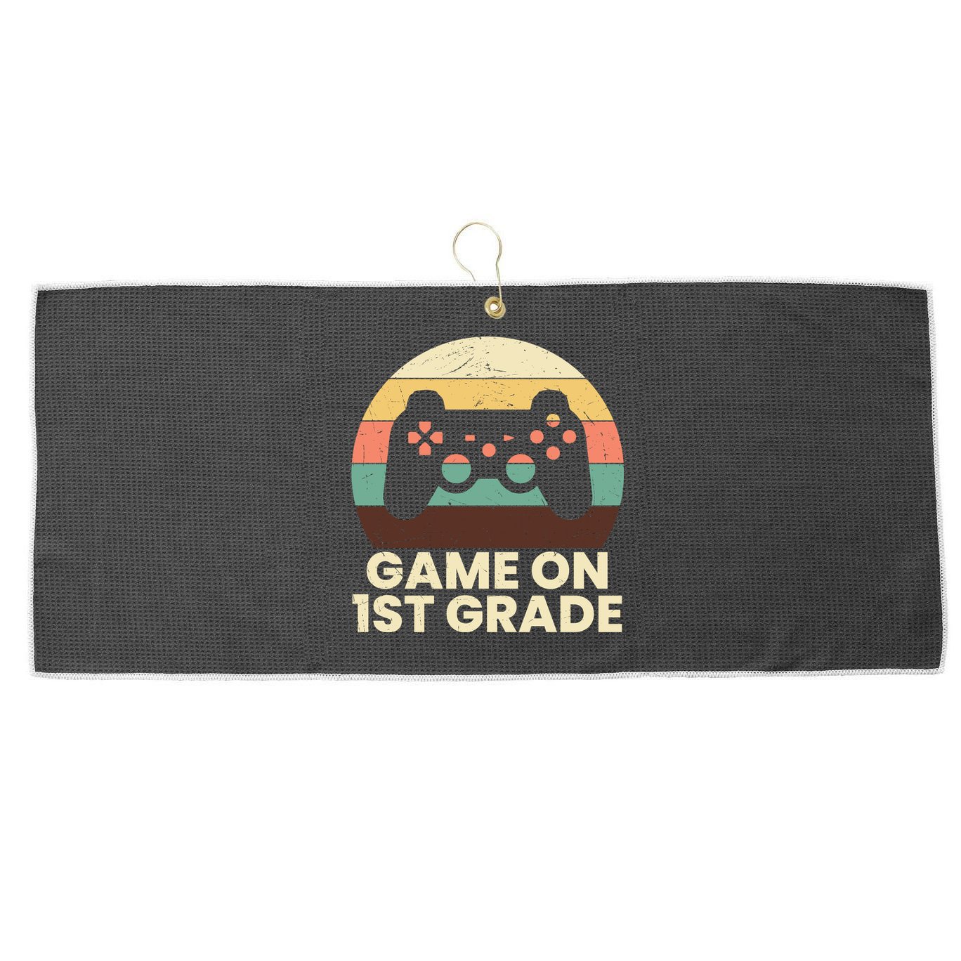 Funny Game On 1st Grade Vintage Back To School Large Microfiber Waffle Golf Towel