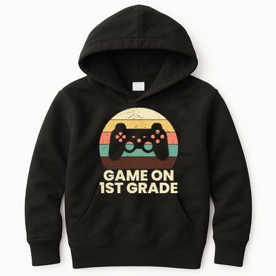 Funny Game On 1st Grade Vintage Back To School Kids Hoodie