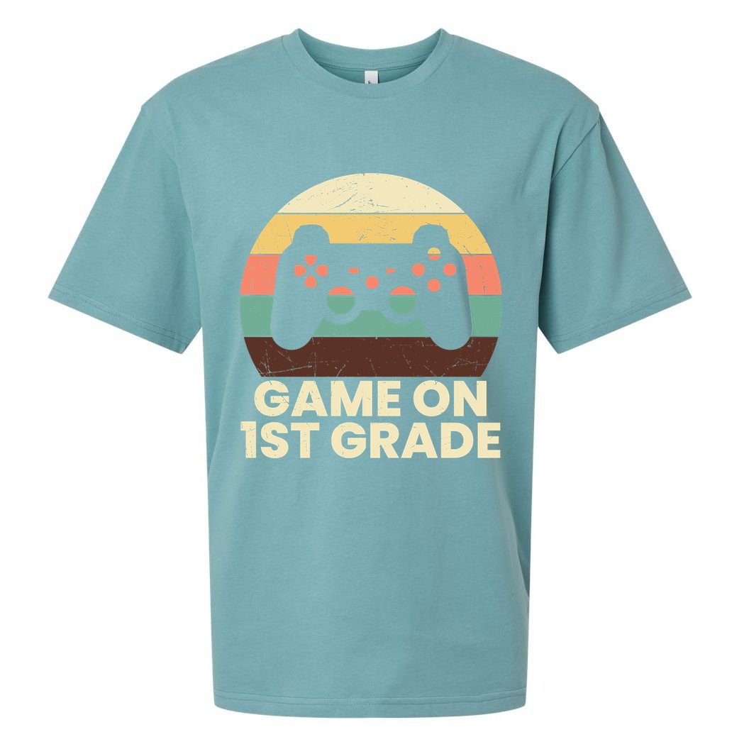 Funny Game On 1st Grade Vintage Back To School Sueded Cloud Jersey T-Shirt